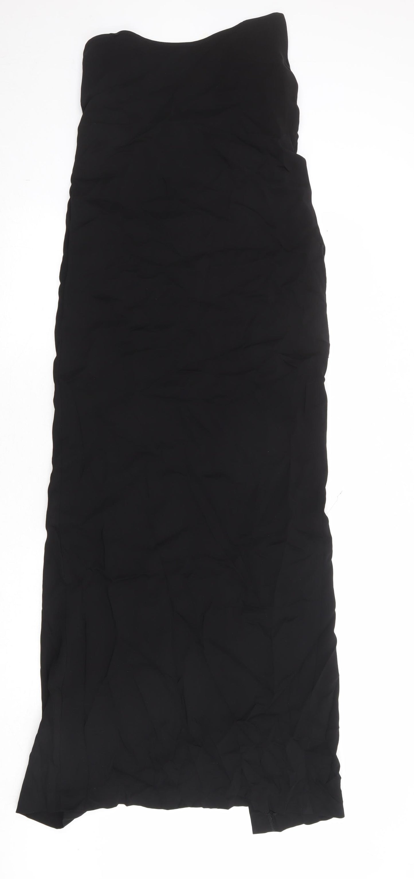 Zara Womens Black Viscose Tank Dress Size XS Round Neck Zip