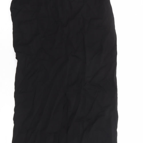 Zara Womens Black Viscose Tank Dress Size XS Round Neck Zip