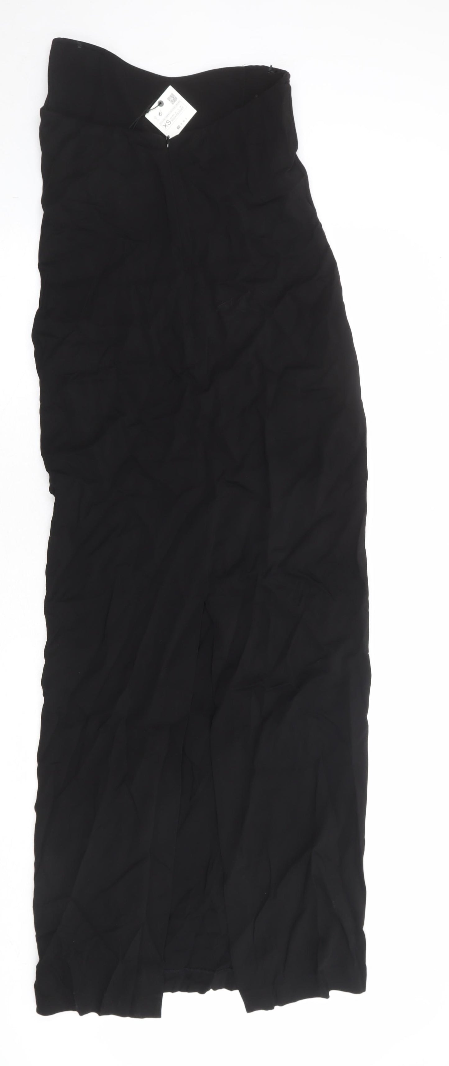 Zara Womens Black Viscose Tank Dress Size XS Round Neck Zip
