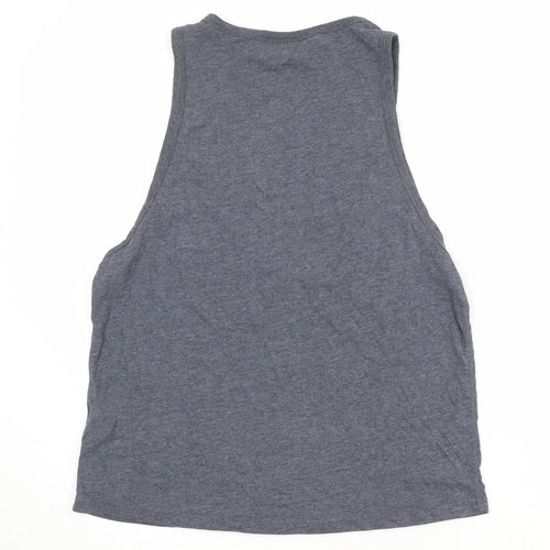 Superdry Womens Grey Cotton Basic Tank Size XS Round Neck