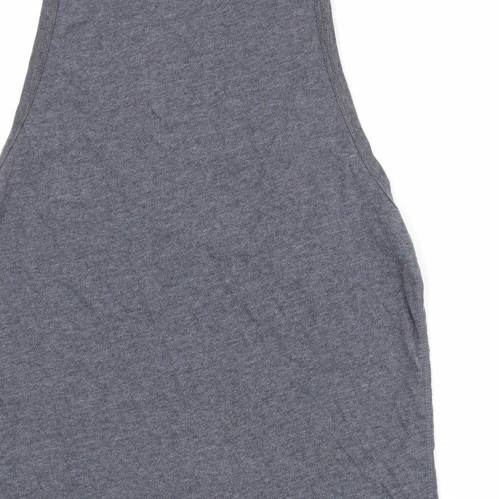 Superdry Womens Grey Cotton Basic Tank Size XS Round Neck