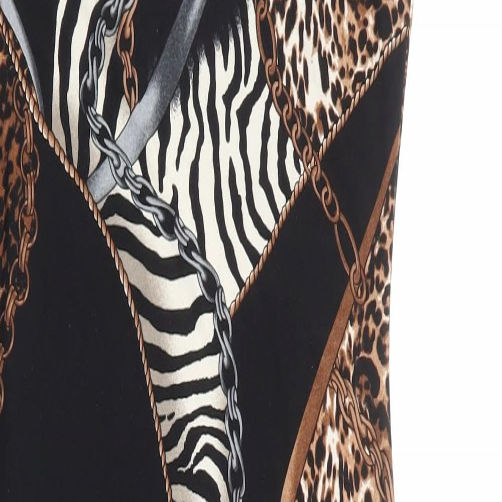 Zack Womens Multicoloured Geometric Polyester Tank Dress Size 8 Round Neck Pullover