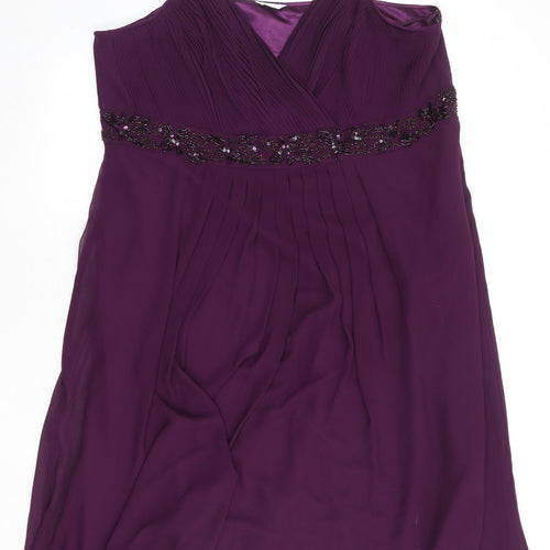 Berkertex Womens Purple Polyester A-Line Size 28 V-Neck Zip