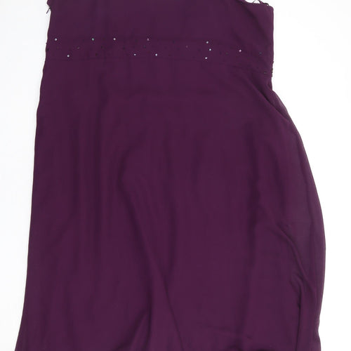 Berkertex Womens Purple Polyester A-Line Size 28 V-Neck Zip