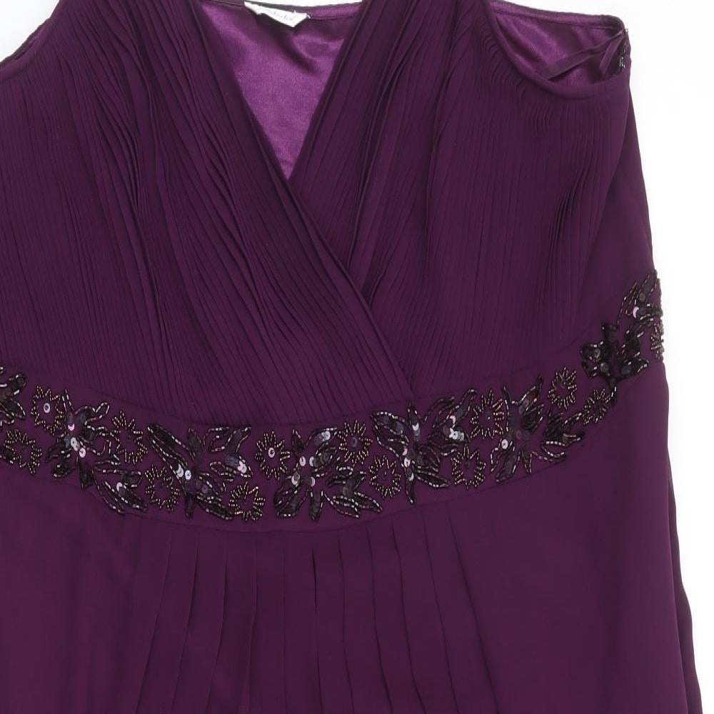 Berkertex Womens Purple Polyester A-Line Size 28 V-Neck Zip