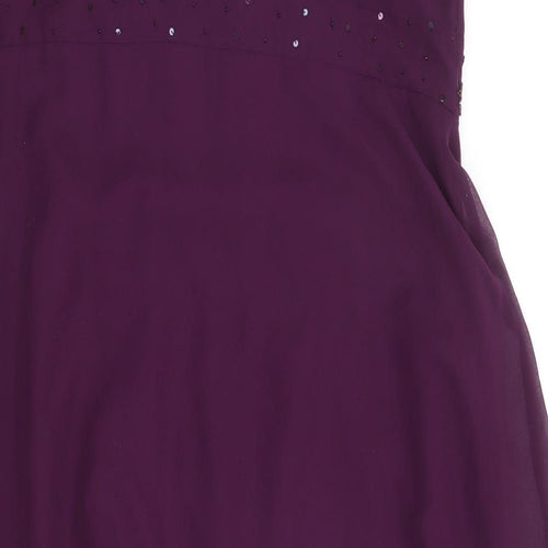 Berkertex Womens Purple Polyester A-Line Size 28 V-Neck Zip