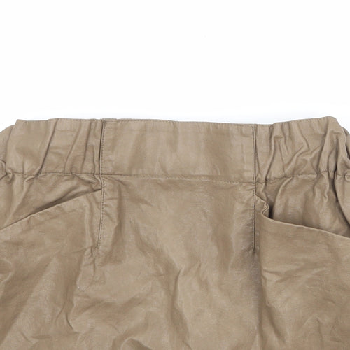 Zara Womens Brown Polyester A-Line Skirt Size XS