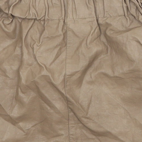 Zara Womens Brown Polyester A-Line Skirt Size XS