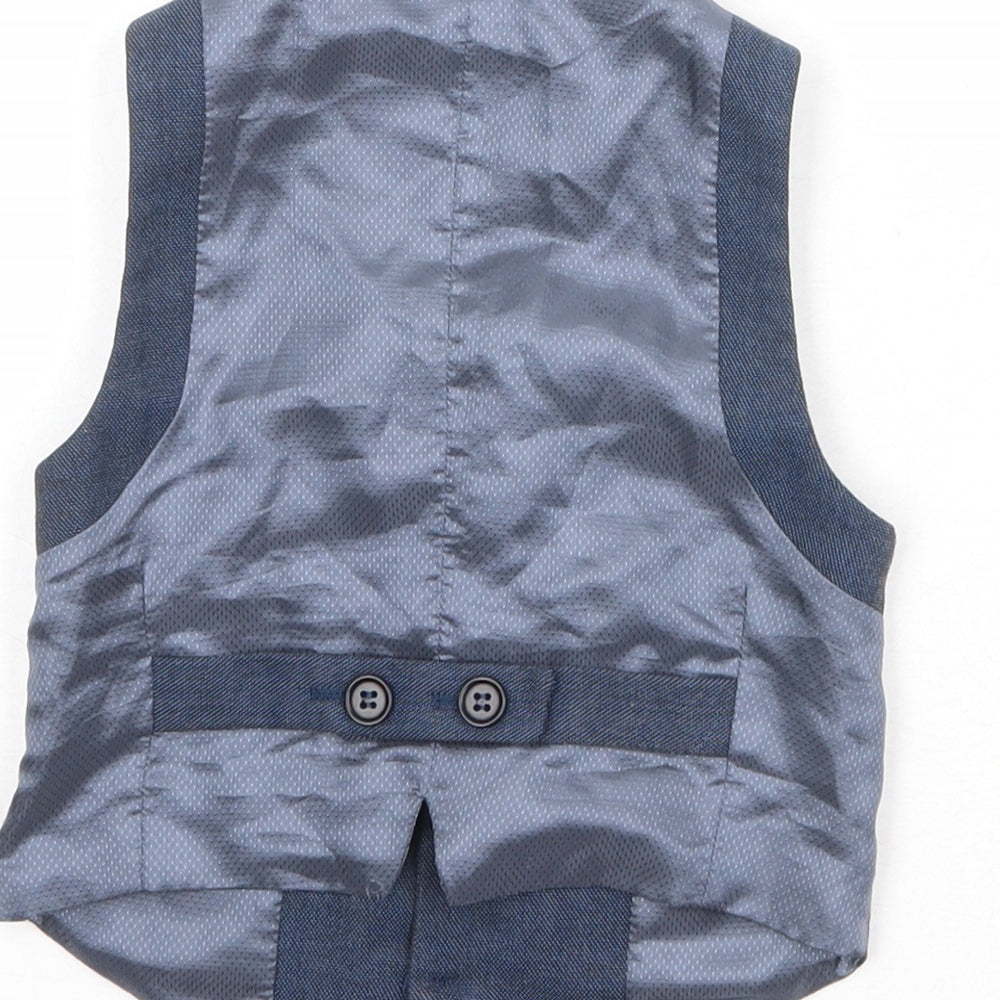 River Island Boys Blue Jacket Waistcoat Size 3 Years Button