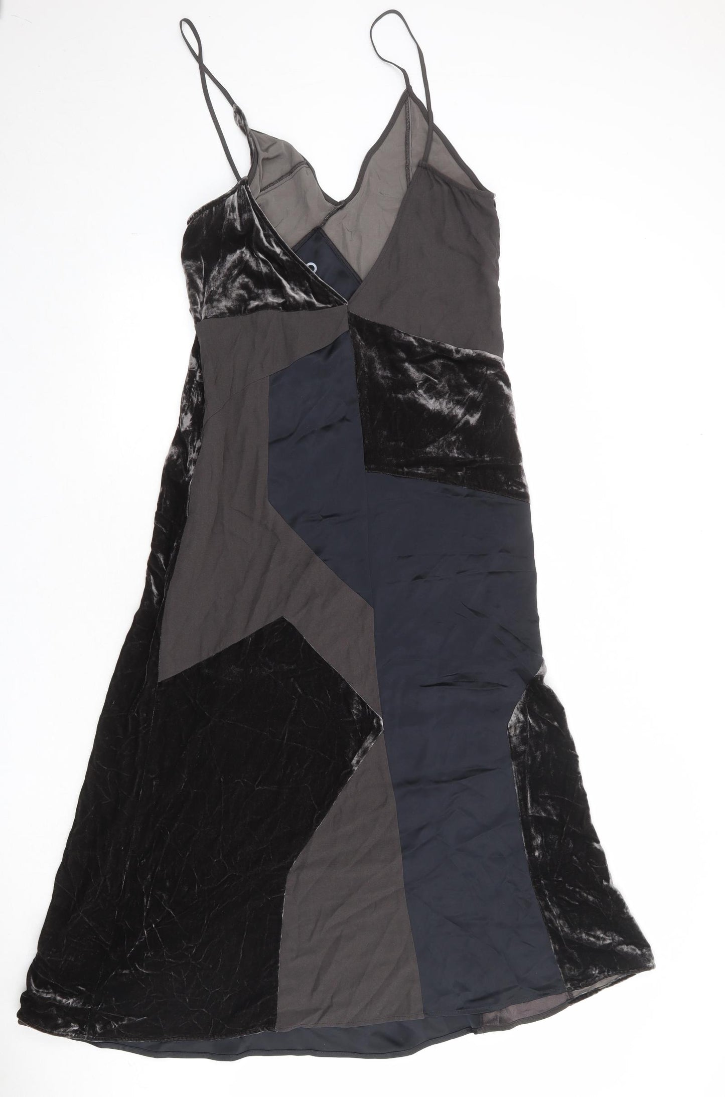 Zara Womens Black Geometric Viscose A-Line Size S V-Neck Pullover