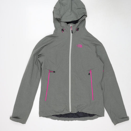 The North Face Womens Grey Windbreaker Jacket Size M Zip