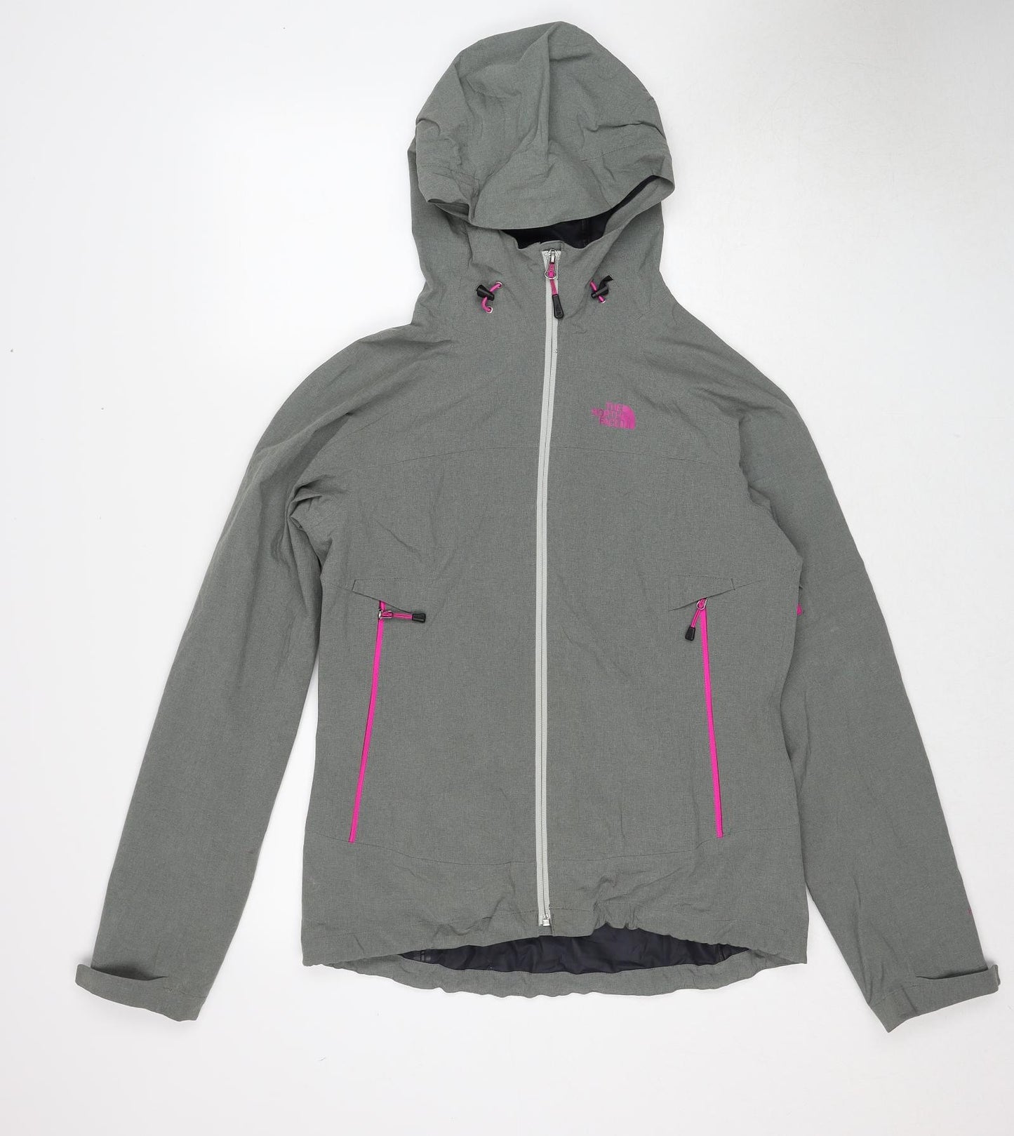 The North Face Womens Grey Windbreaker Jacket Size M Zip