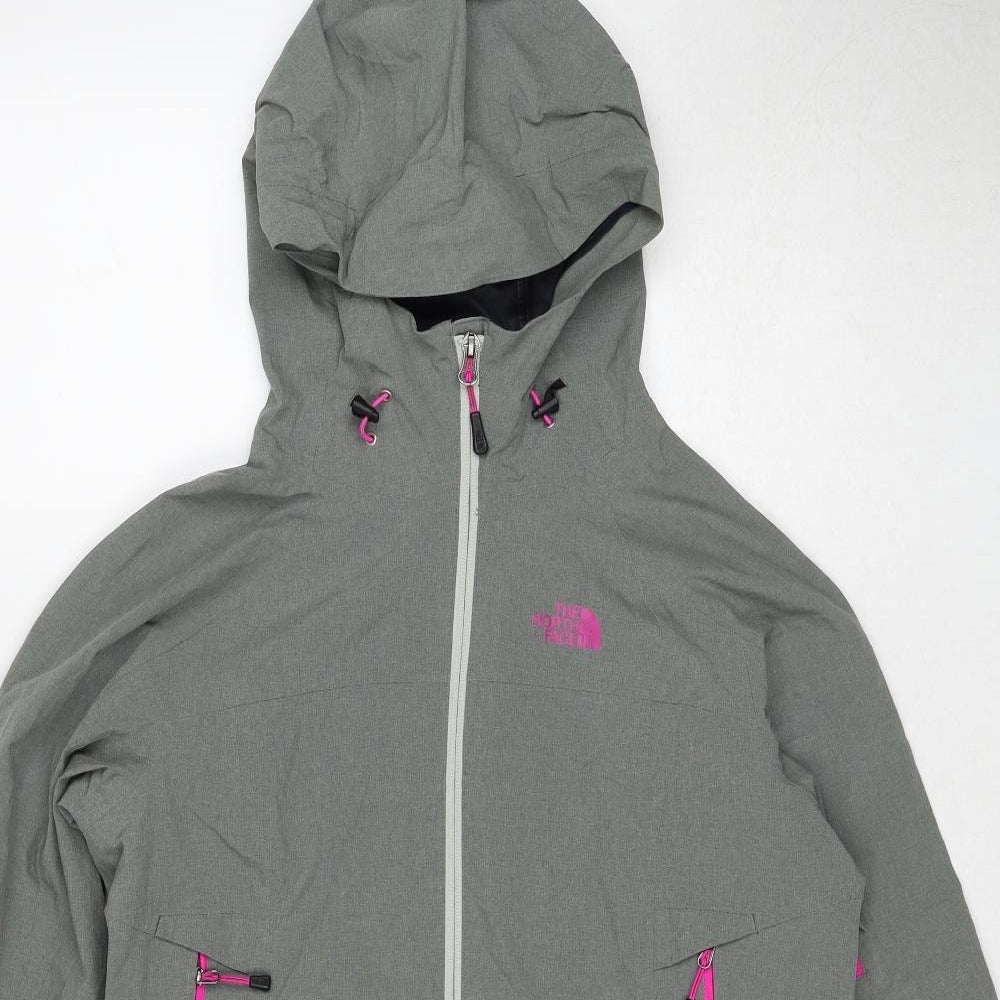 The North Face Womens Grey Windbreaker Jacket Size M Zip
