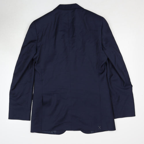 Autograph Mens Blue Wool Jacket Suit Jacket Size 38 Regular