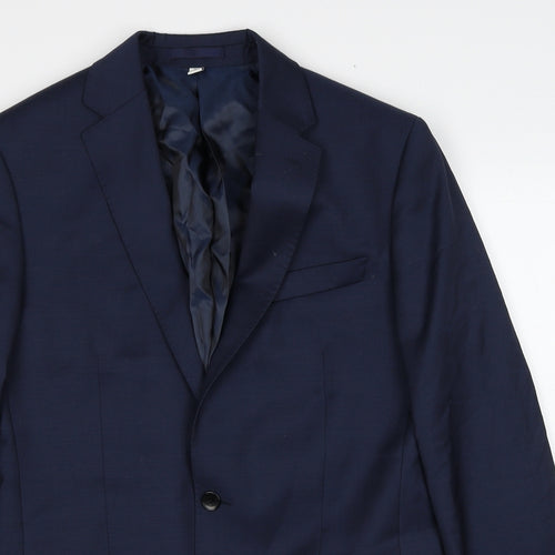 Autograph Mens Blue Wool Jacket Suit Jacket Size 38 Regular
