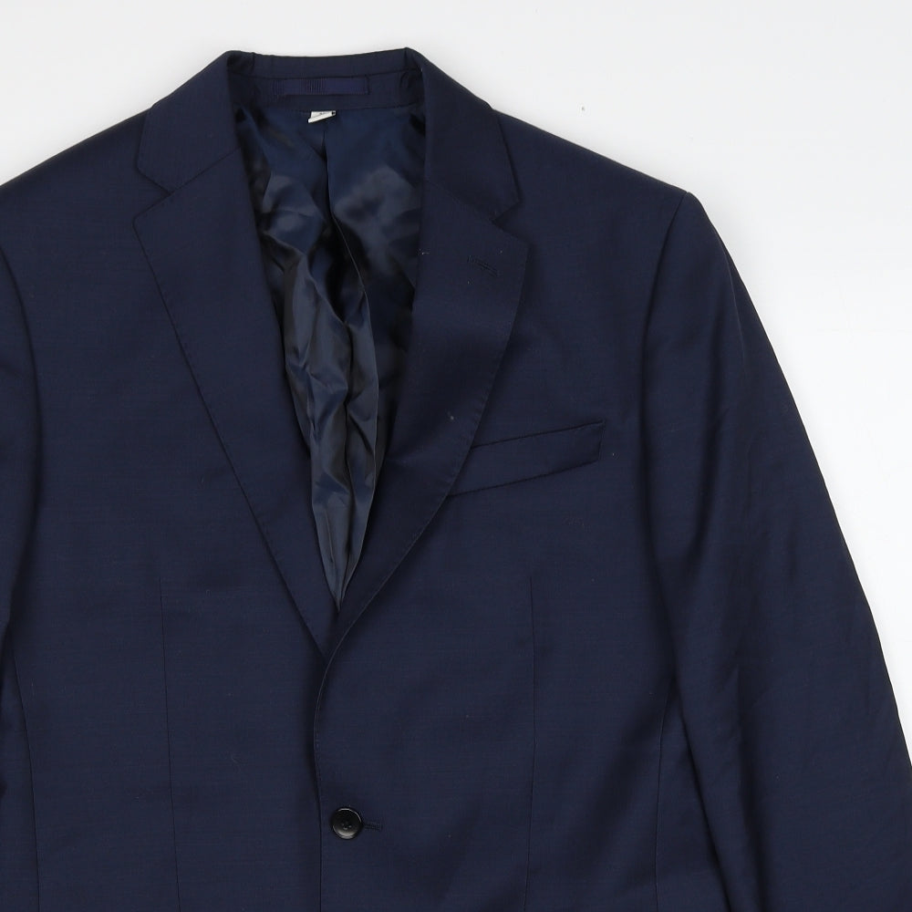 Autograph Mens Blue Wool Jacket Suit Jacket Size 38 Regular