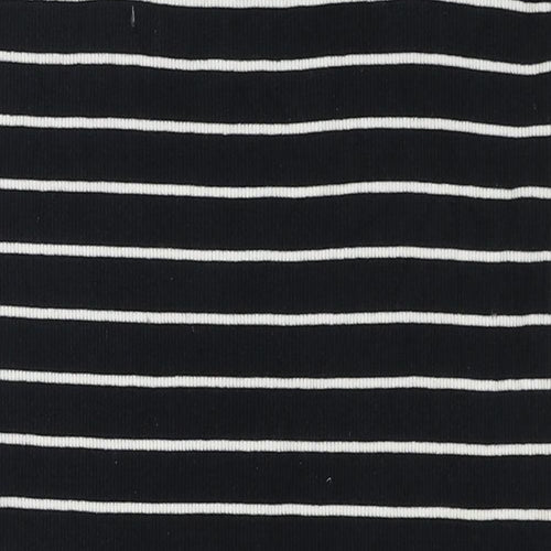 New Look Womens Black Striped Cotton Tunic Tank Size 18 V-Neck