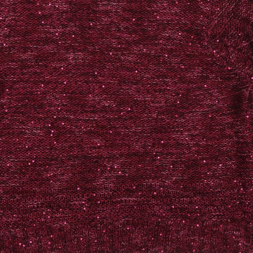 Roman Womens Red Round Neck Acrylic Pullover Jumper Size 16