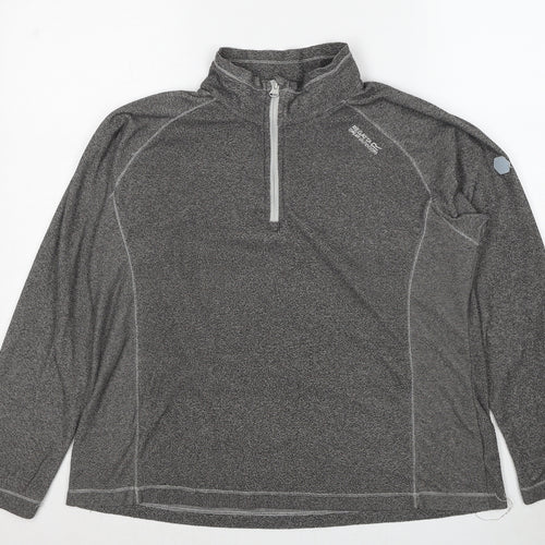 Regatta Womens Grey Striped Polyester Pullover Sweatshirt Size 10 Pullover
