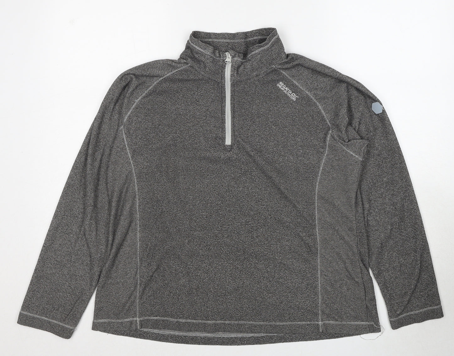 Regatta Womens Grey Striped Polyester Pullover Sweatshirt Size 10 Pullover