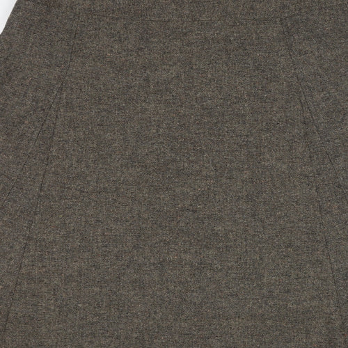 Betty Jackson Womens Brown Wool Swing Skirt Size 12 Zip