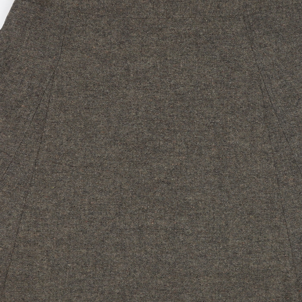 Betty Jackson Womens Brown Wool Swing Skirt Size 12 Zip