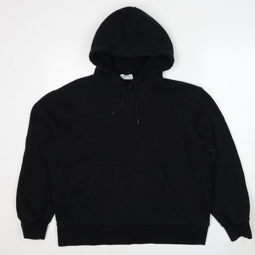 Topman Mens Black Cotton Pullover Hoodie Size L