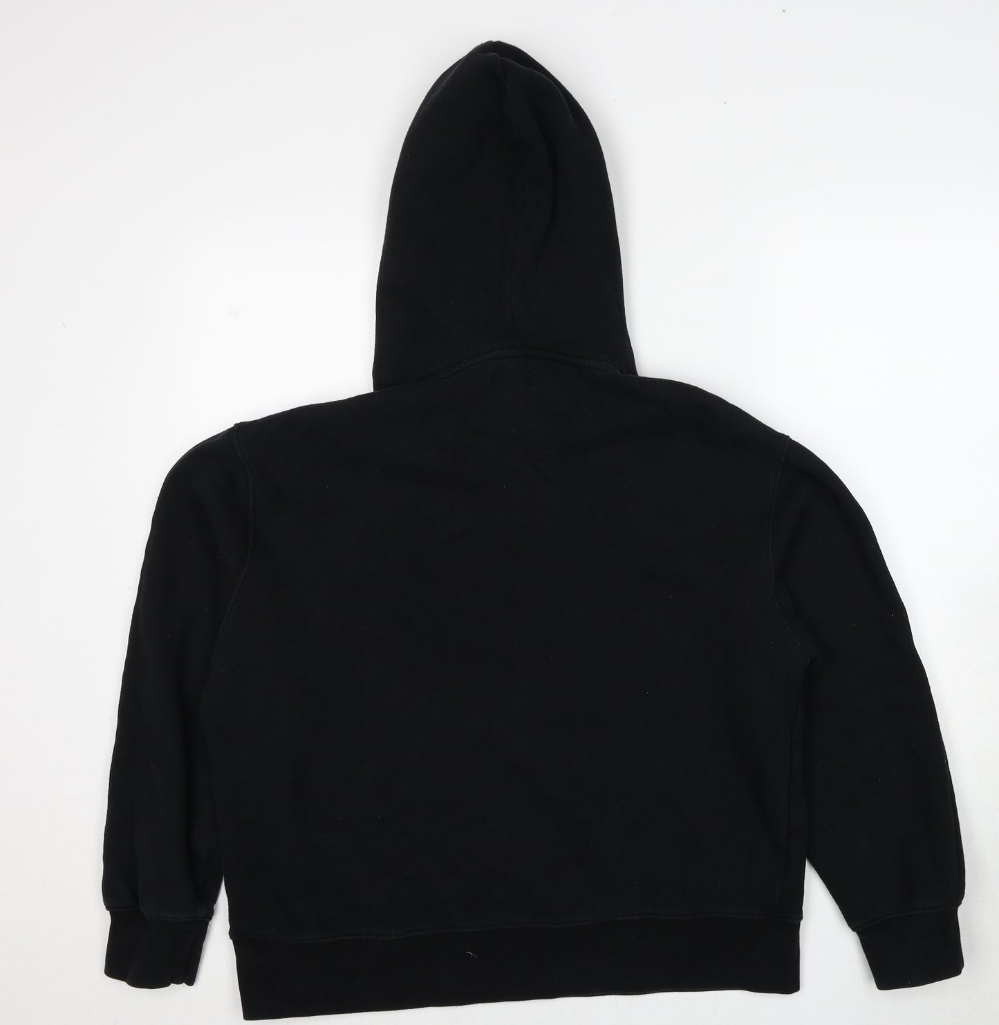 Topman Mens Black Cotton Pullover Hoodie Size L