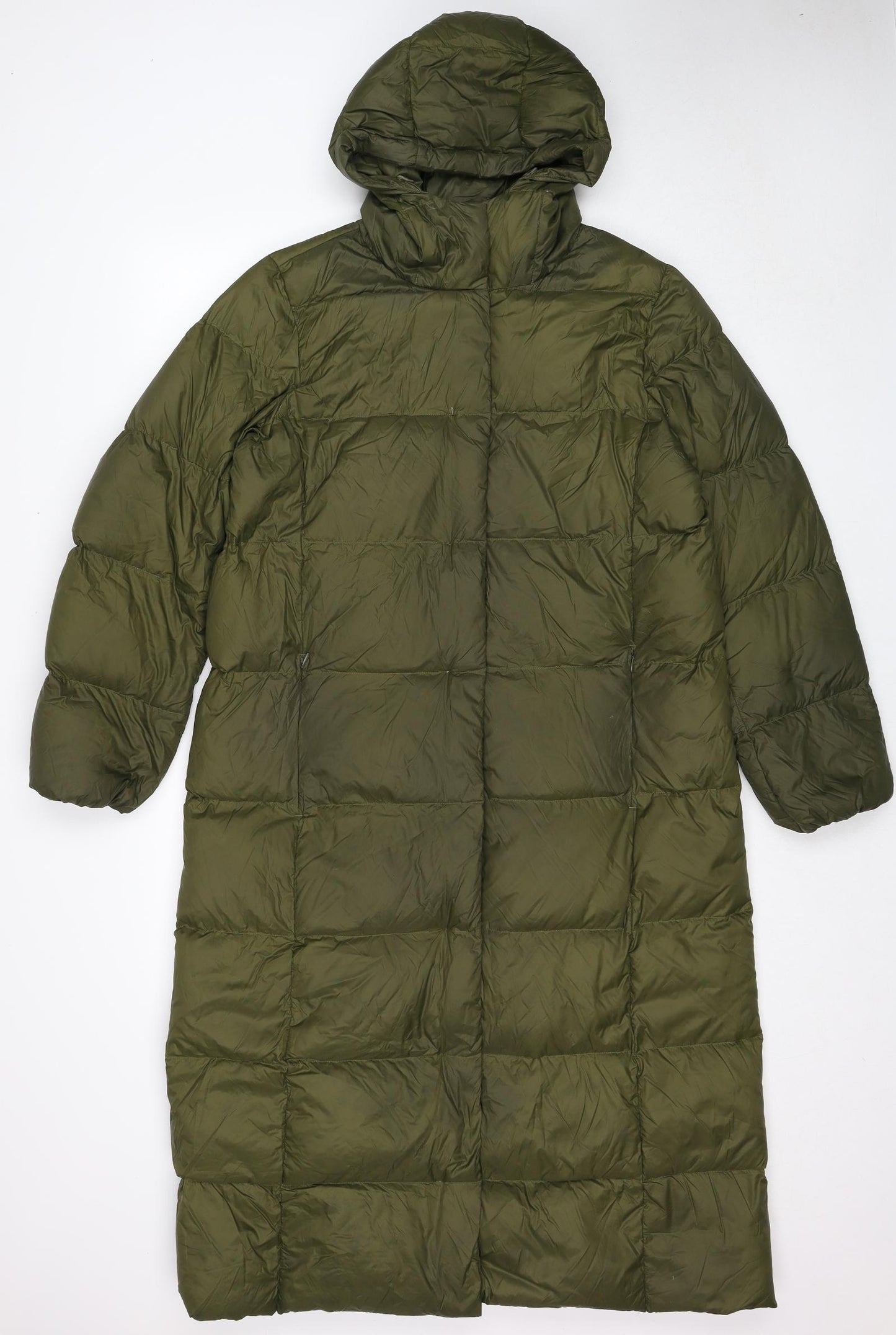 Marks and Spencer Womens Green Quilted Coat Size 14 Zip