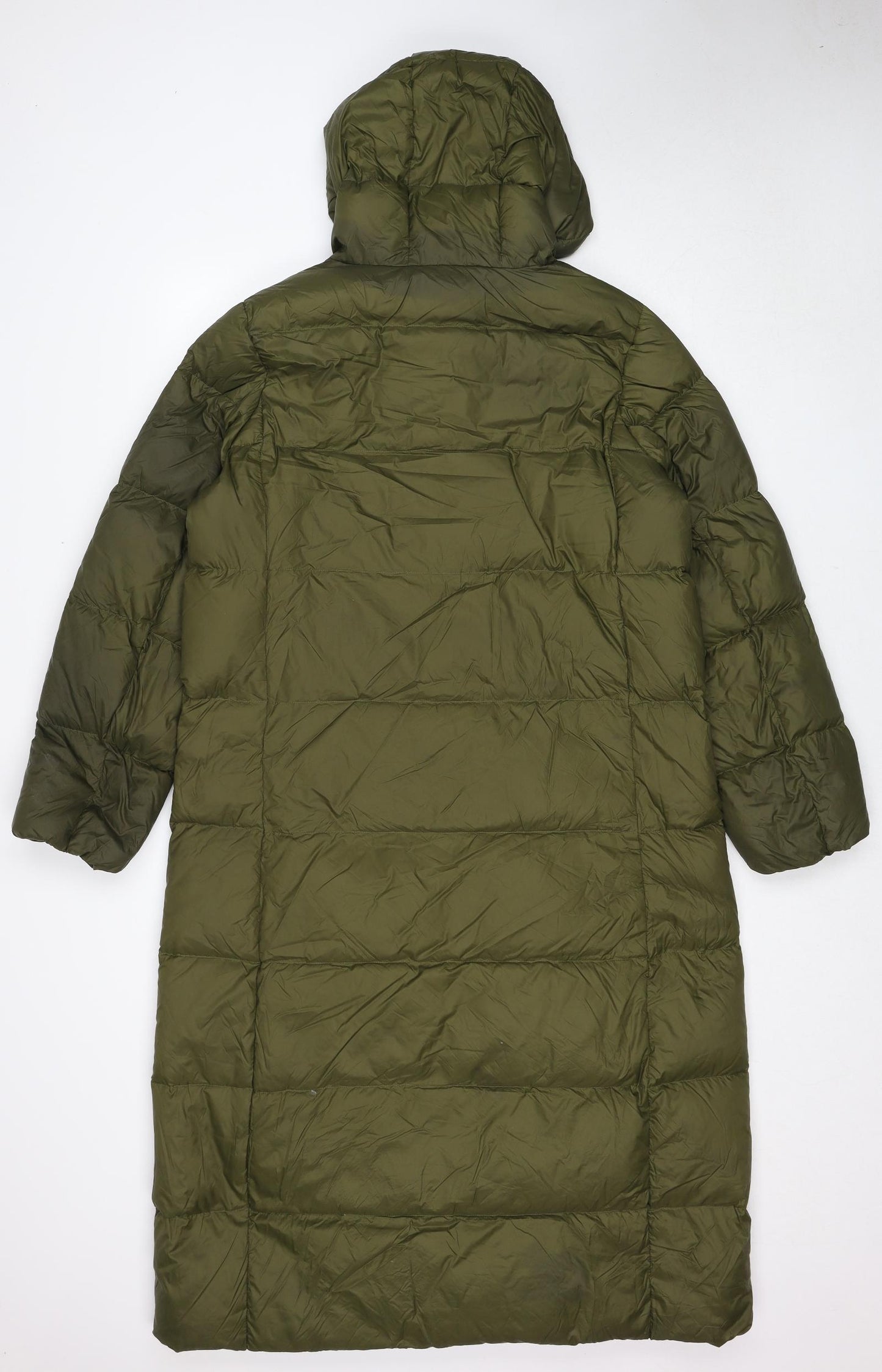 Marks and Spencer Womens Green Quilted Coat Size 14 Zip