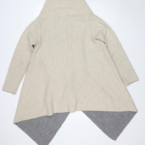 Zara Womens Beige V-Neck Acrylic Cardigan Jumper Size M