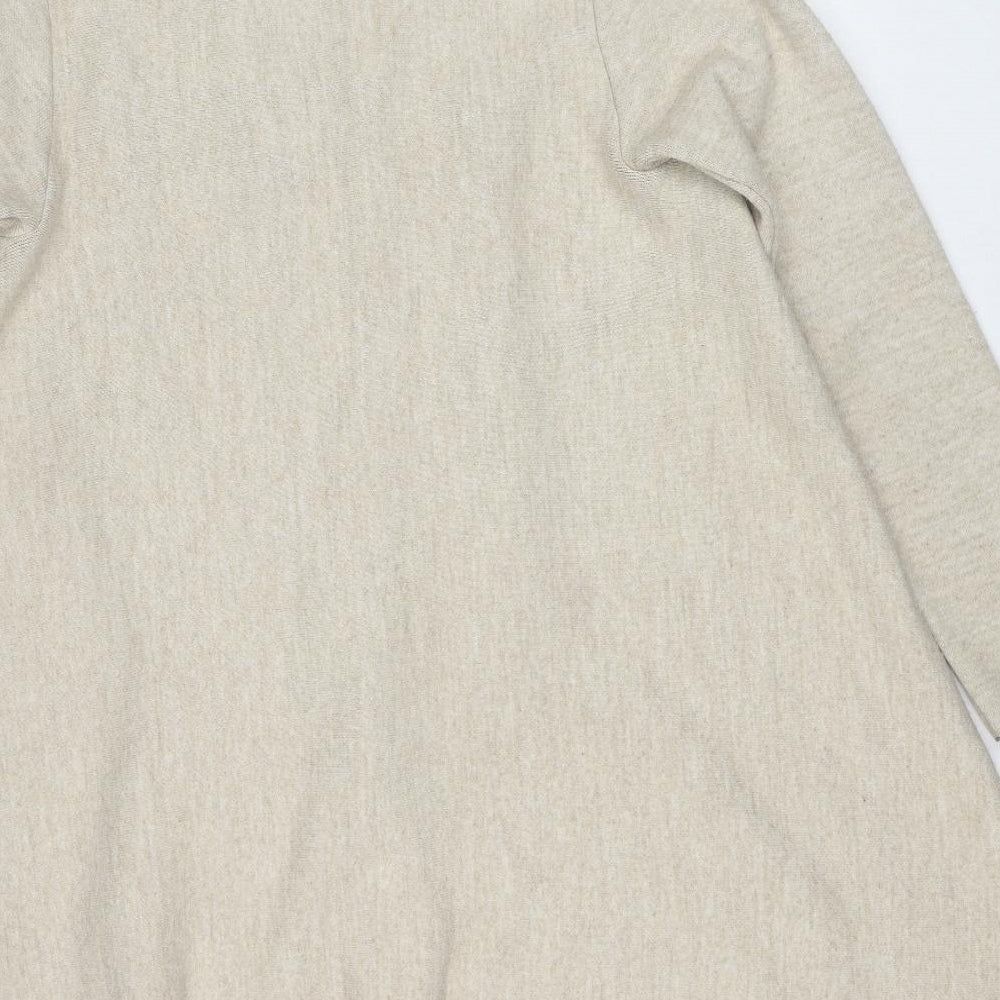 Zara Womens Beige V-Neck Acrylic Cardigan Jumper Size M