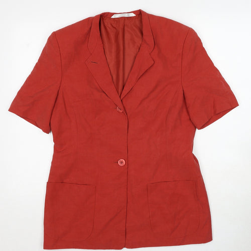 Marks and Spencer Womens Red Jacket Blazer Size 12 Button