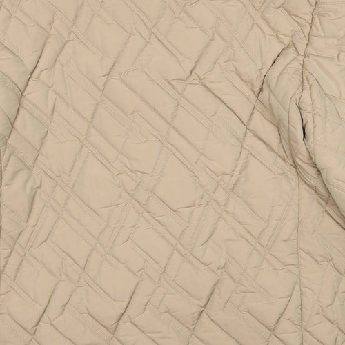 Basler Womens Beige Quilted Jacket Size 14 Zip