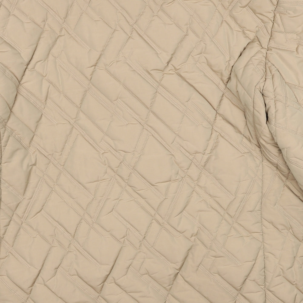Basler Womens Beige Quilted Jacket Size 14 Zip