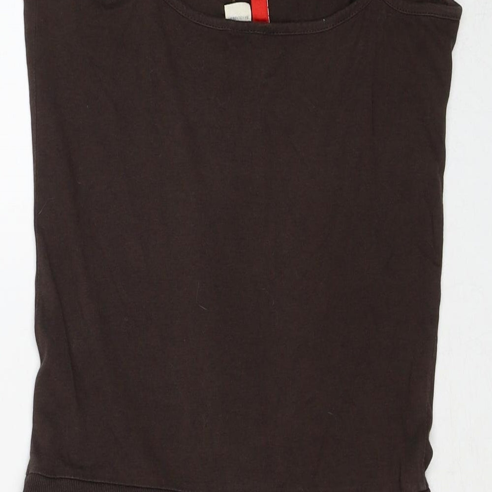 Divided by H&M Womens Brown Cotton A-Line Size 6 Round Neck Pullover