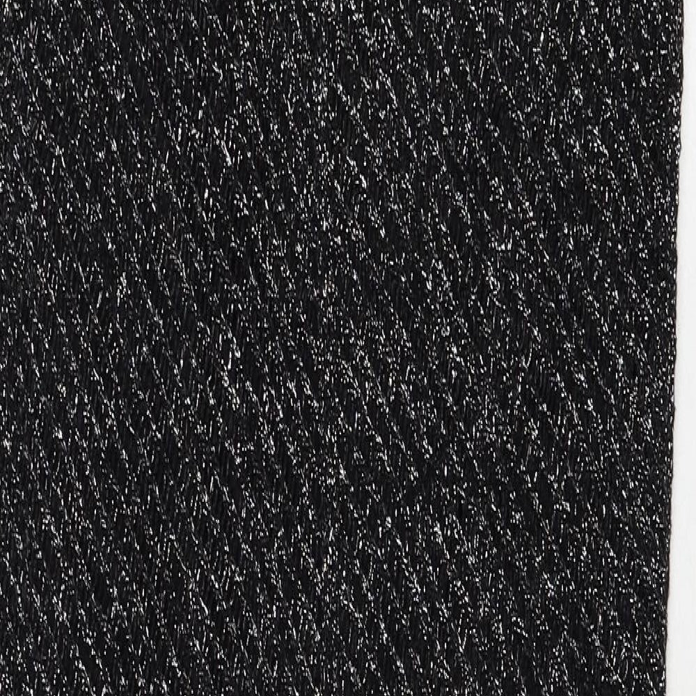 Marks and Spencer Womens Black Cotton Bodycon Size S Round Neck Pullover