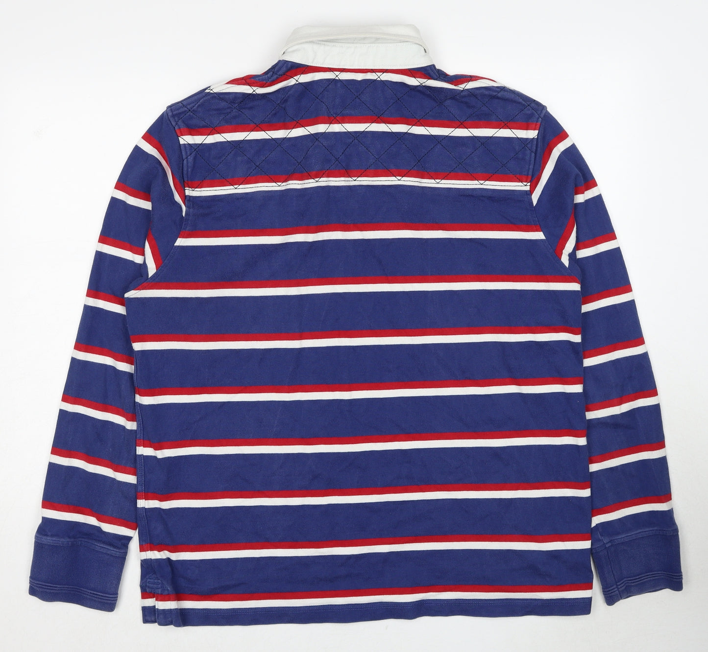 Canterbury Mens Blue Striped Cotton Polo Size XL Collared Pullover