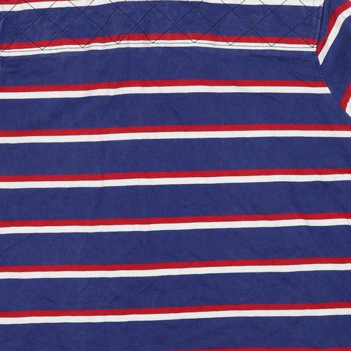 Canterbury Mens Blue Striped Cotton Polo Size XL Collared Pullover