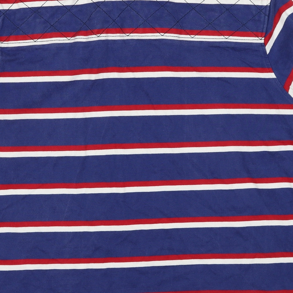 Canterbury Mens Blue Striped Cotton Polo Size XL Collared Pullover