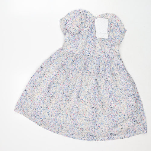 NAF NAF Womens Multicoloured Floral Cotton Mini Size 10 Sweetheart Pullover - Strapless