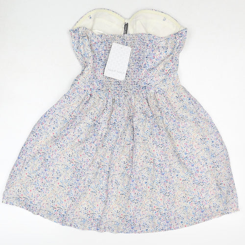 NAF NAF Womens Multicoloured Floral Cotton Mini Size 10 Sweetheart Pullover - Strapless