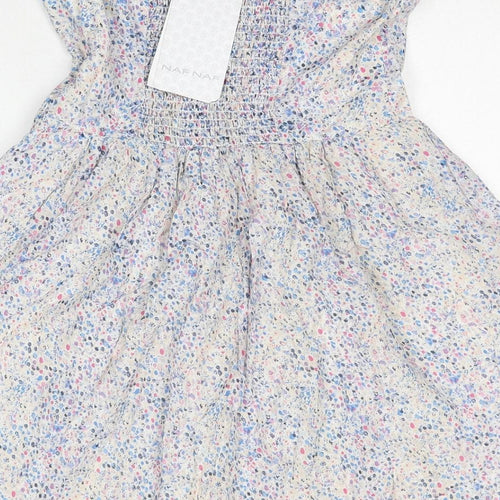 NAF NAF Womens Multicoloured Floral Cotton Mini Size 10 Sweetheart Pullover - Strapless