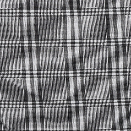 Innocence Womens Black Plaid Polyester Basic T-Shirt Size 14 Round Neck