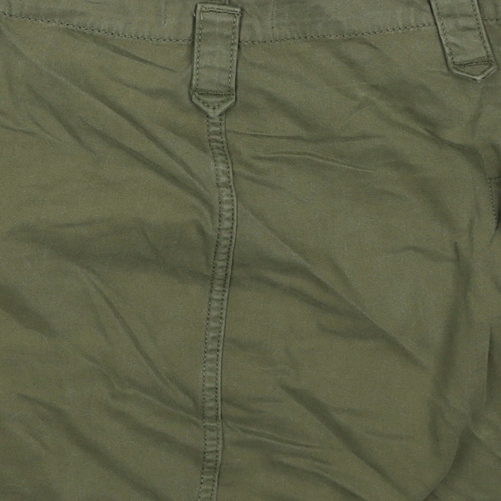 New Look Womens Green Cotton Cargo Skirt Size 8 Zip