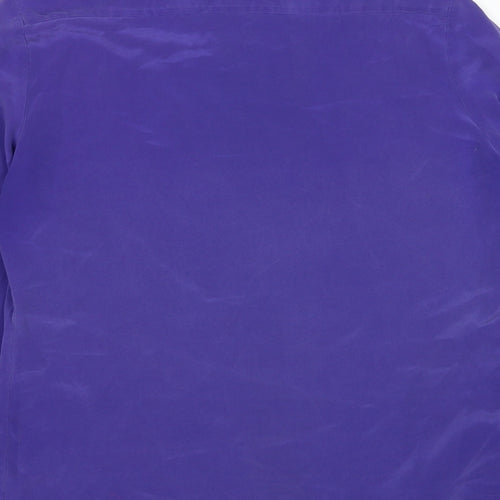 Marks and Spencer Womens Purple Silk Basic Button-Up Size 12 Collared