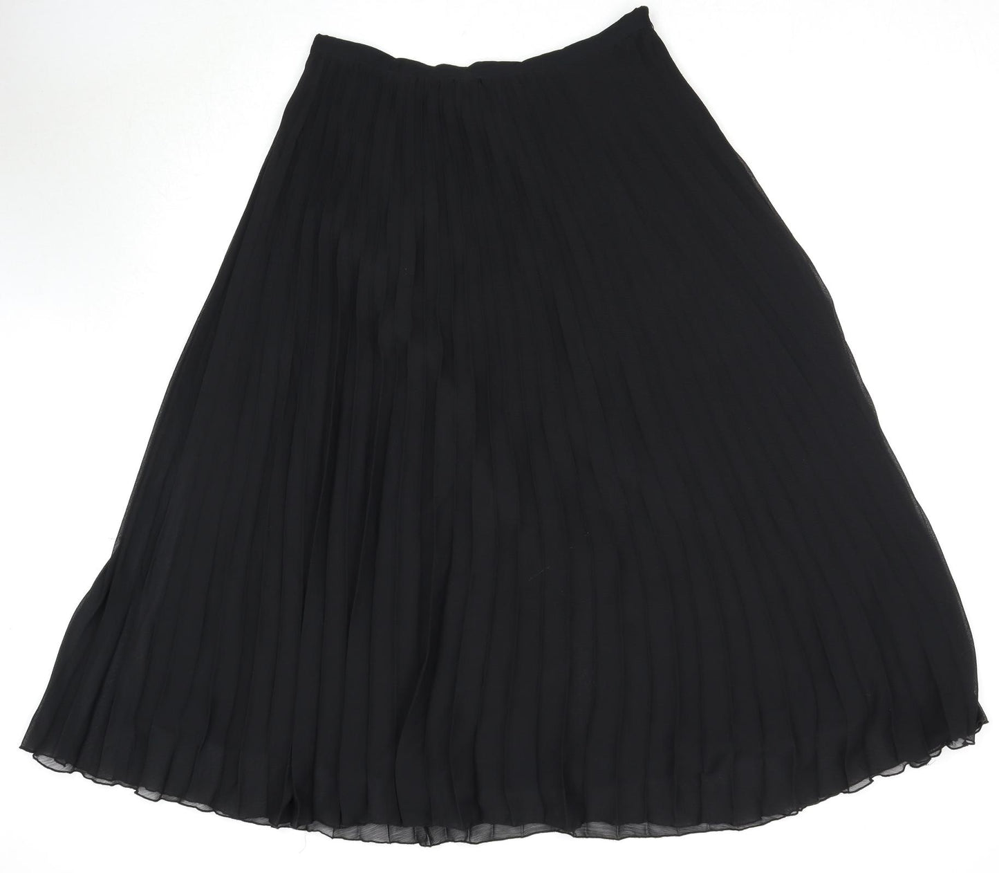 Mint Velvet Womens Black Polyester Pleated Skirt Size 12 Zip
