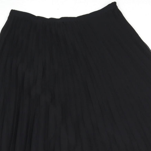 Mint Velvet Womens Black Polyester Pleated Skirt Size 12 Zip