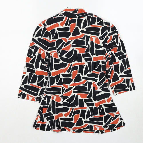 Minuet Womens Multicoloured Geometric Viscose Basic Blouse Size 10 Collared - Wrap Style