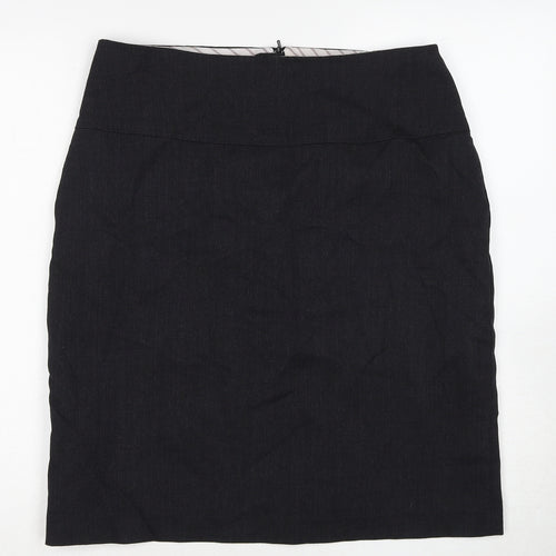 Class Club Womens Black Polyester A-Line Skirt Size 14 Zip